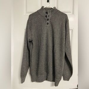 ⛄️2- BILLY LONDON UK Heathered Grey Mock Neck PopOver Sweater